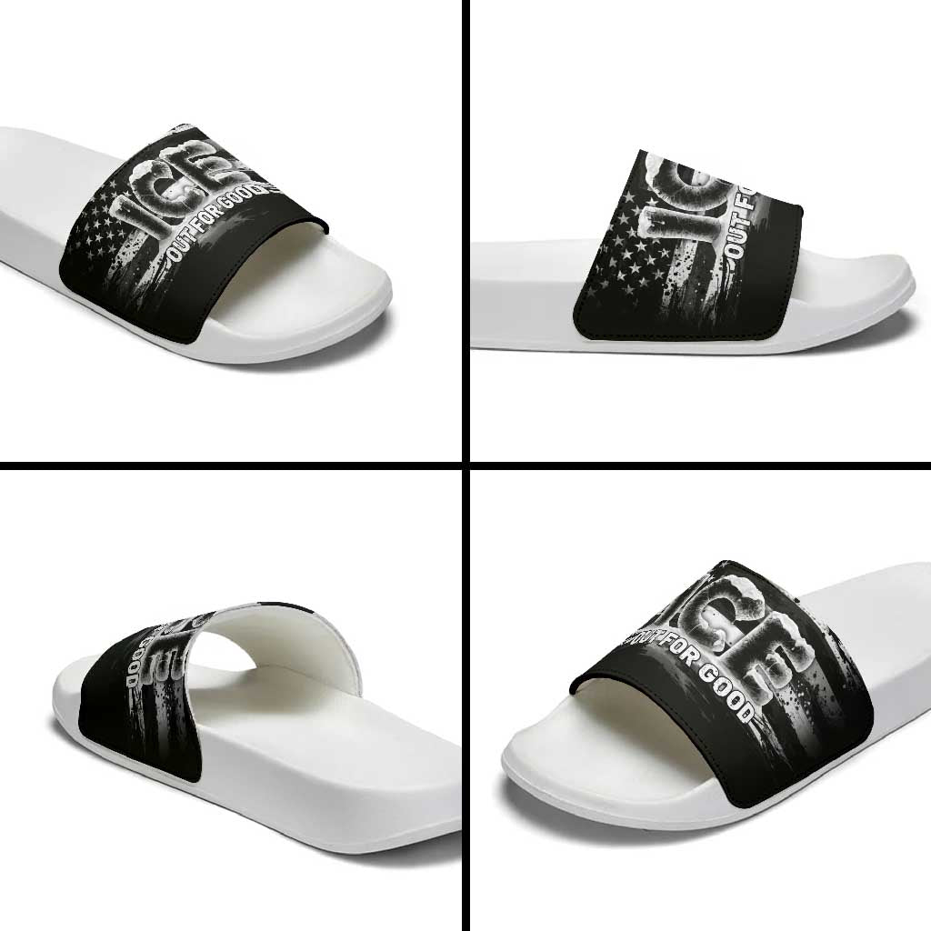 Ice Out For Good Slide Sandals No Ice Patriotic Protest