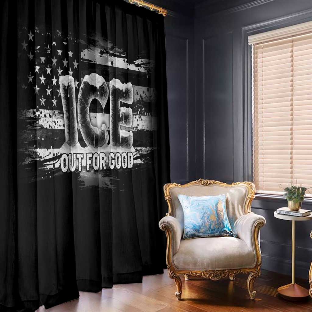 Ice Out For Good Window Curtain No Ice Patriotic Protest