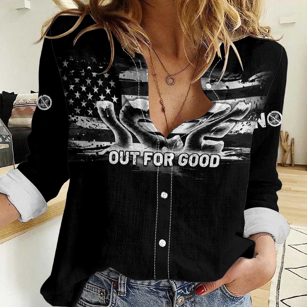 Ice Out For Good Women Casual Shirt No Ice Patriotic Protest