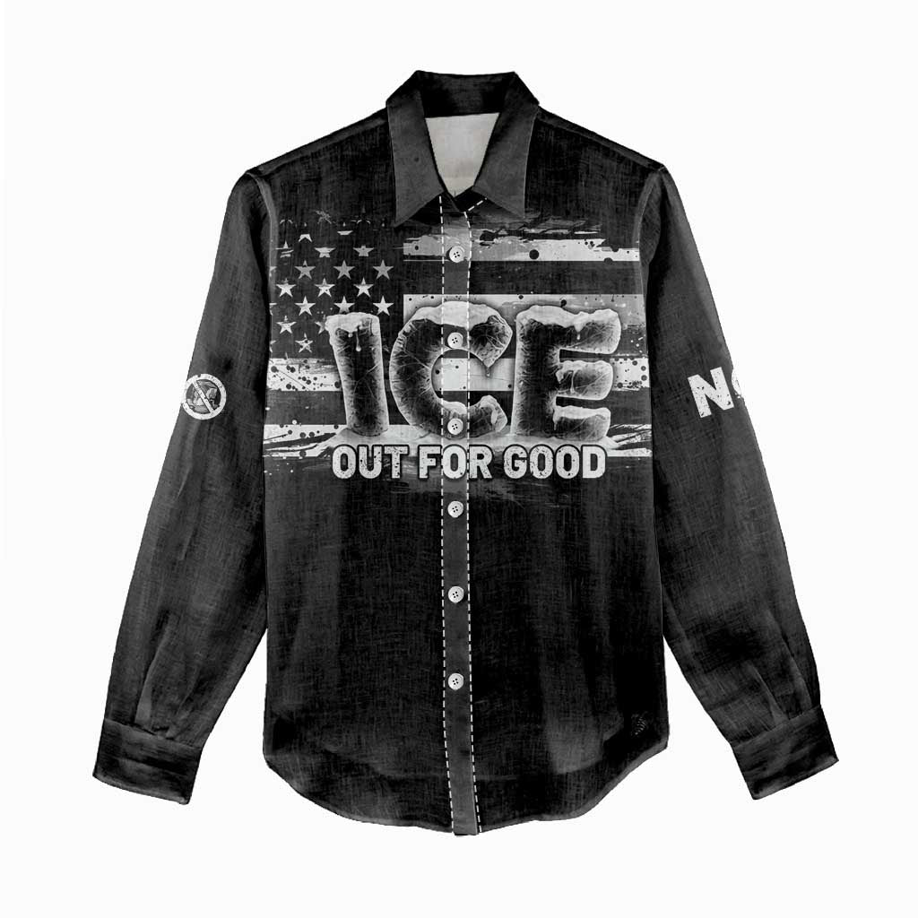 Ice Out For Good Women Casual Shirt No Ice Patriotic Protest