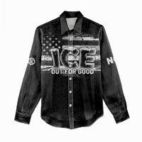 Ice Out For Good Women Casual Shirt No Ice Patriotic Protest