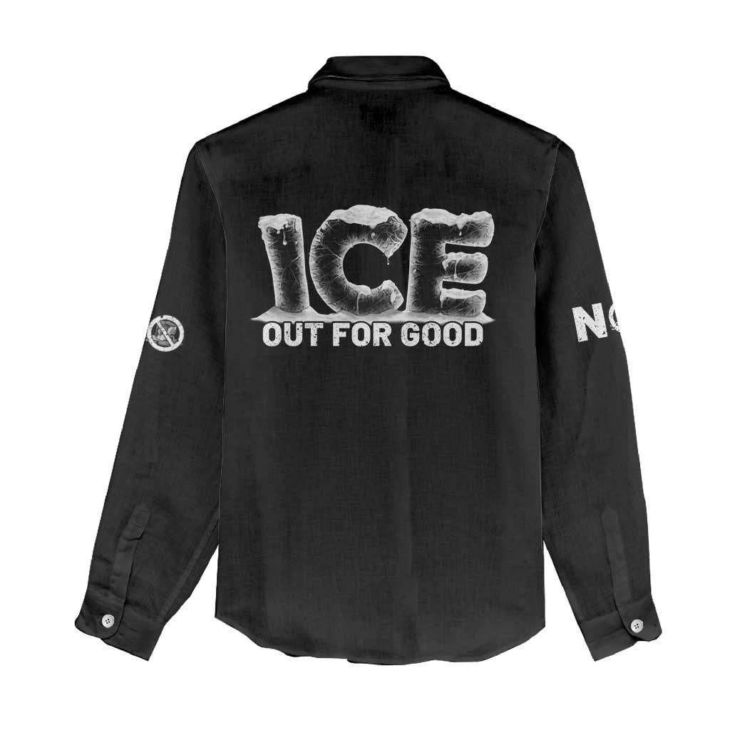 Ice Out For Good Women Casual Shirt No Ice Patriotic Protest