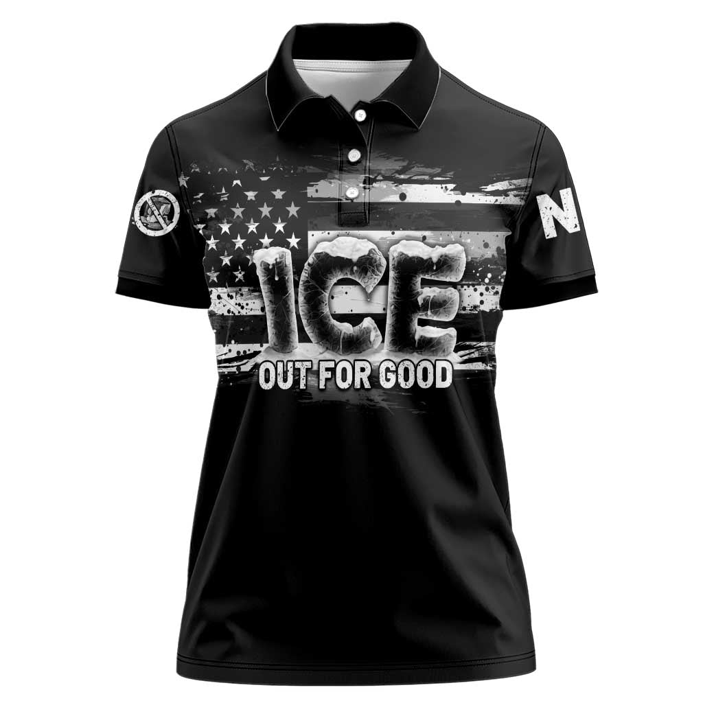 Ice Out For Good Women Polo Shirt No Ice Patriotic Protest