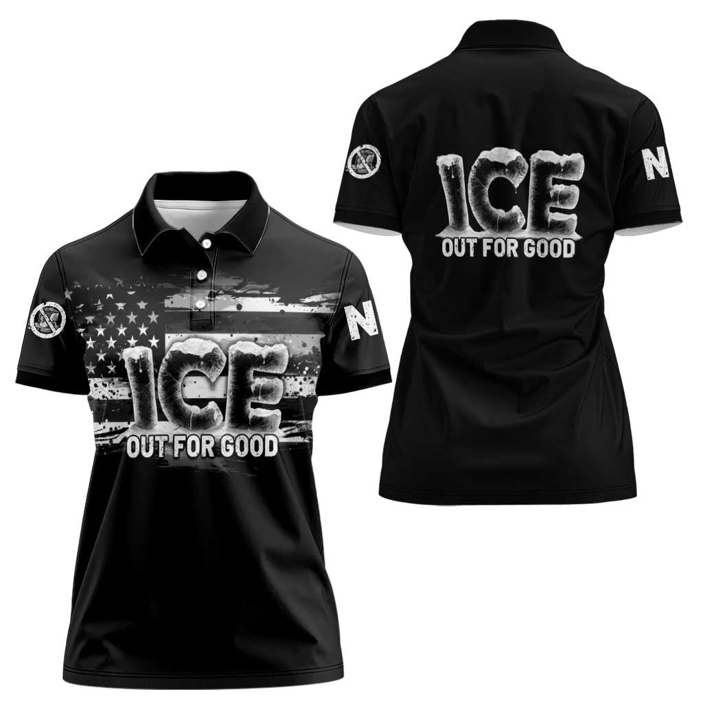 Ice Out For Good Women Polo Shirt No Ice Patriotic Protest