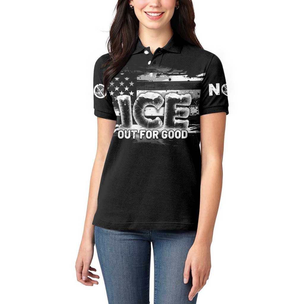 Ice Out For Good Women Polo Shirt No Ice Patriotic Protest