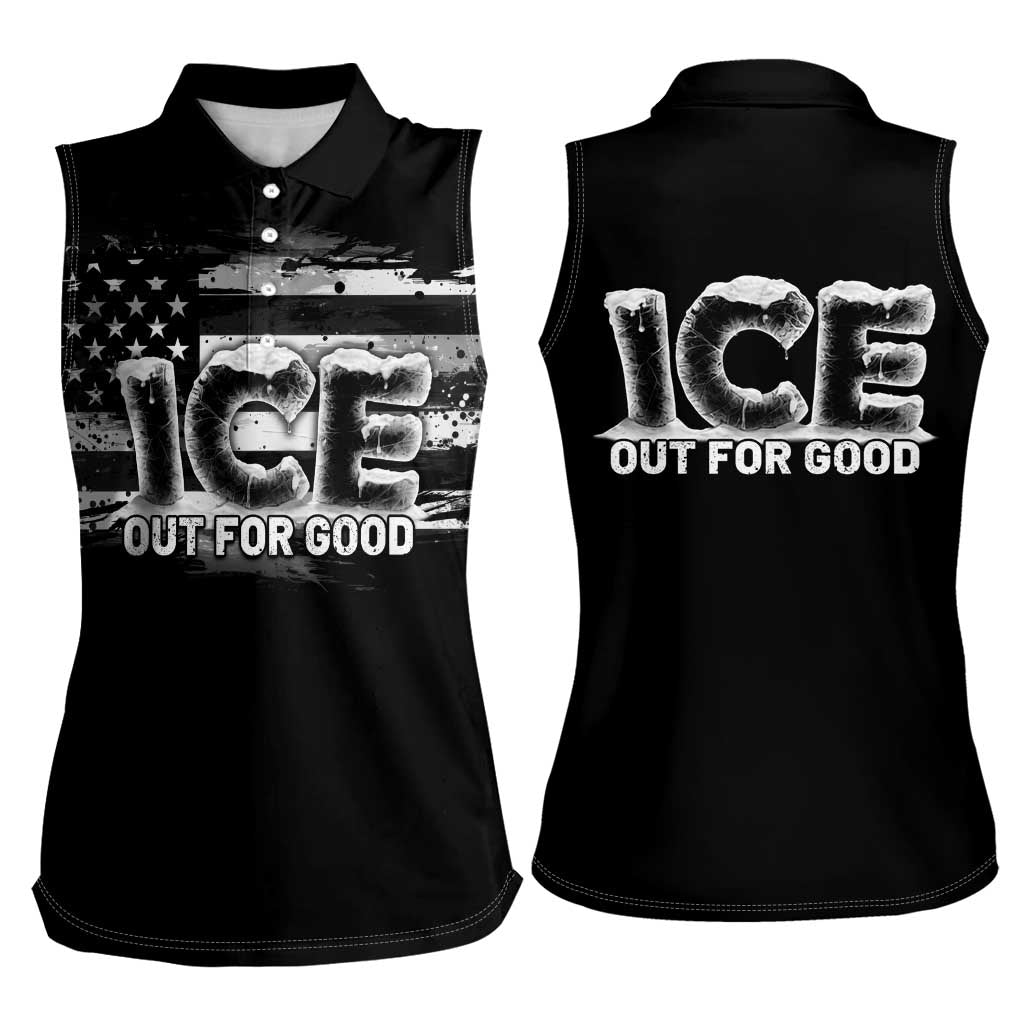 Ice Out For Good Women Sleeveless Polo Shirt No Ice Patriotic Protest