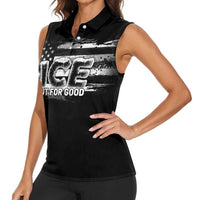 Ice Out For Good Women Sleeveless Polo Shirt No Ice Patriotic Protest