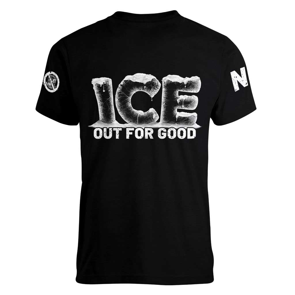 Ice Out For Good Women V-Neck T-Shirt No Ice Patriotic Protest
