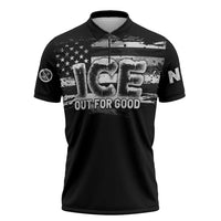 Ice Out For Good Zipper Polo Shirt No Ice Patriotic Protest