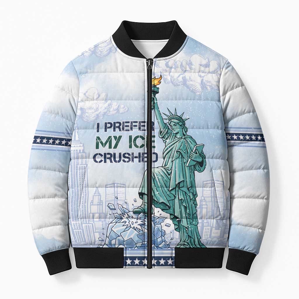 I Prefer My Ice Crushed Bomber Puffer Jacket Retro Style