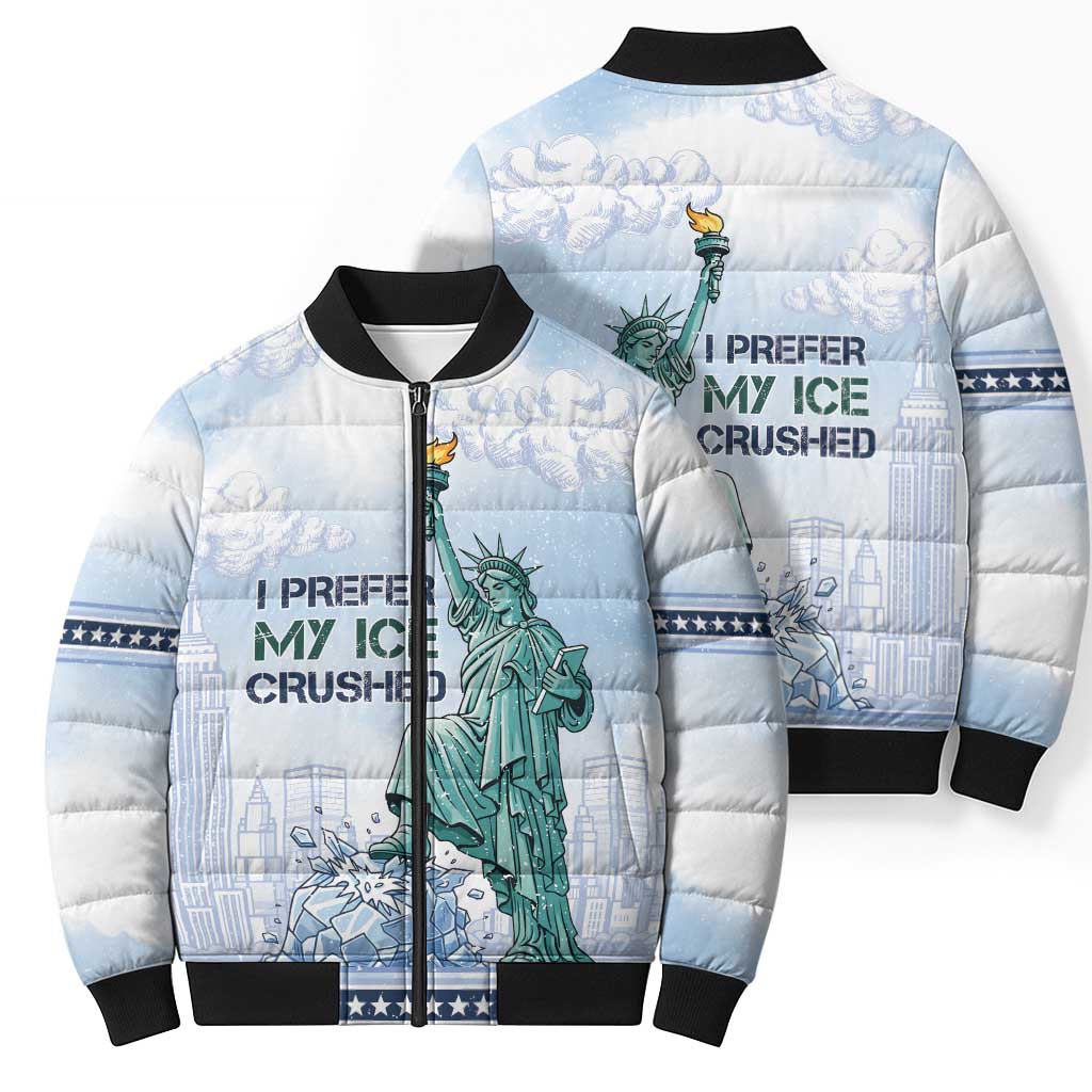I Prefer My Ice Crushed Bomber Puffer Jacket Retro Style