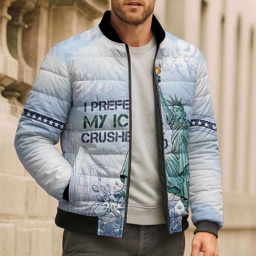 I Prefer My Ice Crushed Bomber Puffer Jacket Retro Style