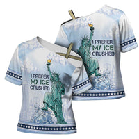 I Prefer My Ice Crushed Cross Shoulder Shirt Retro Style