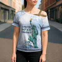 I Prefer My Ice Crushed Cross Shoulder Shirt Retro Style