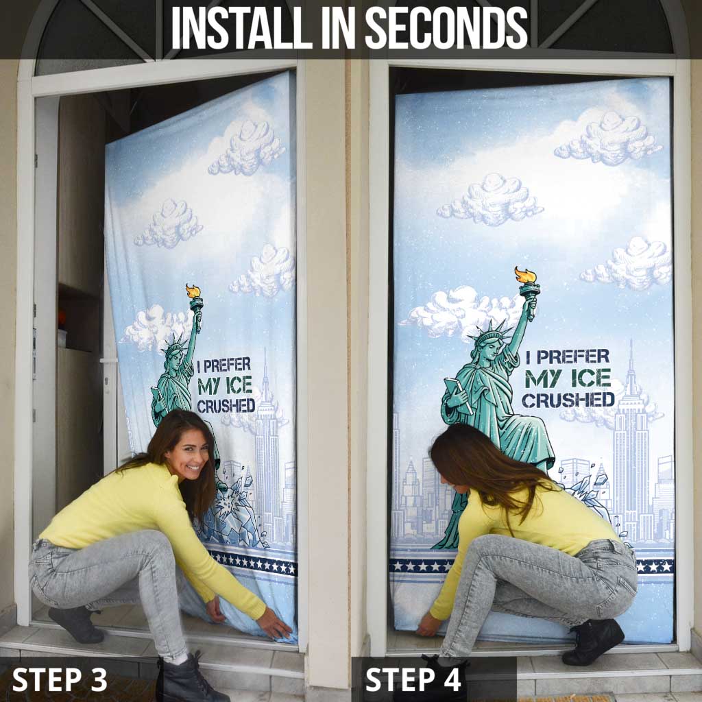 I Prefer My Ice Crushed Door Cover Retro Style