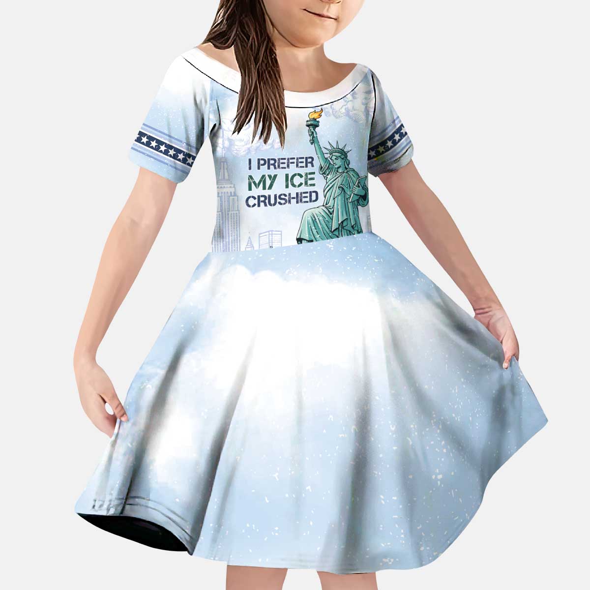 I Prefer My Ice Crushed Kid Short Sleeve Dress Retro Style