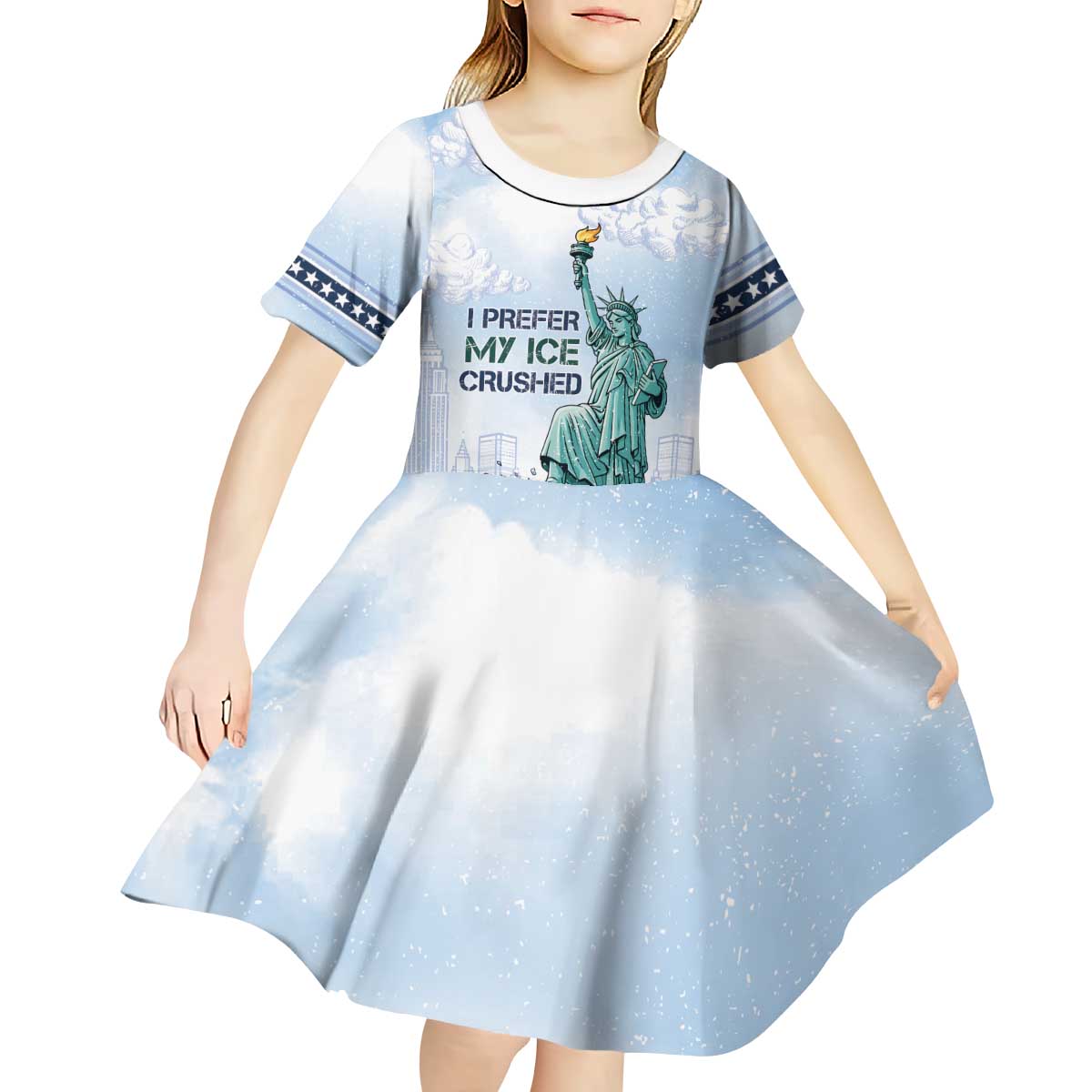 I Prefer My Ice Crushed Kid Short Sleeve Dress Retro Style