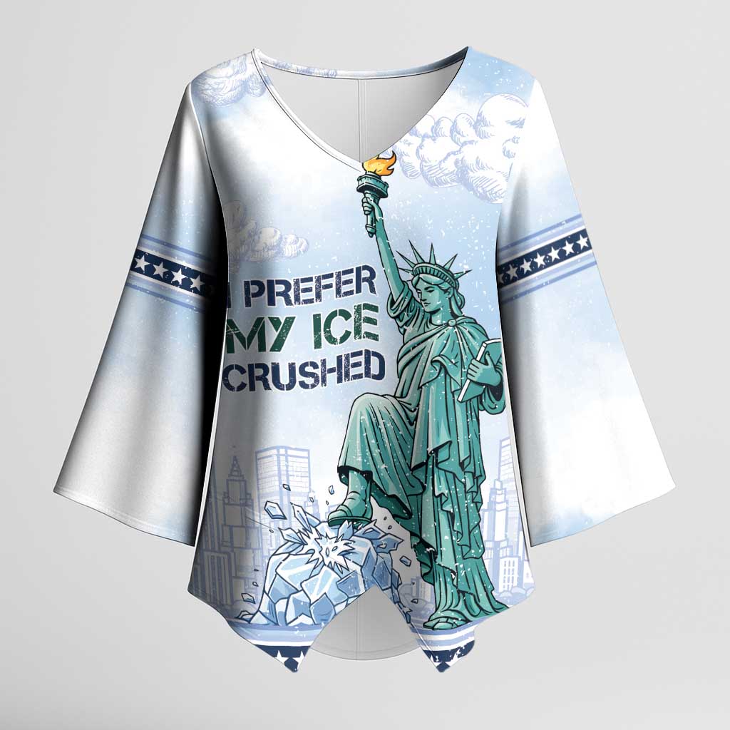 I Prefer My Ice Crushed Kimono Sleeve Blouse Retro Style