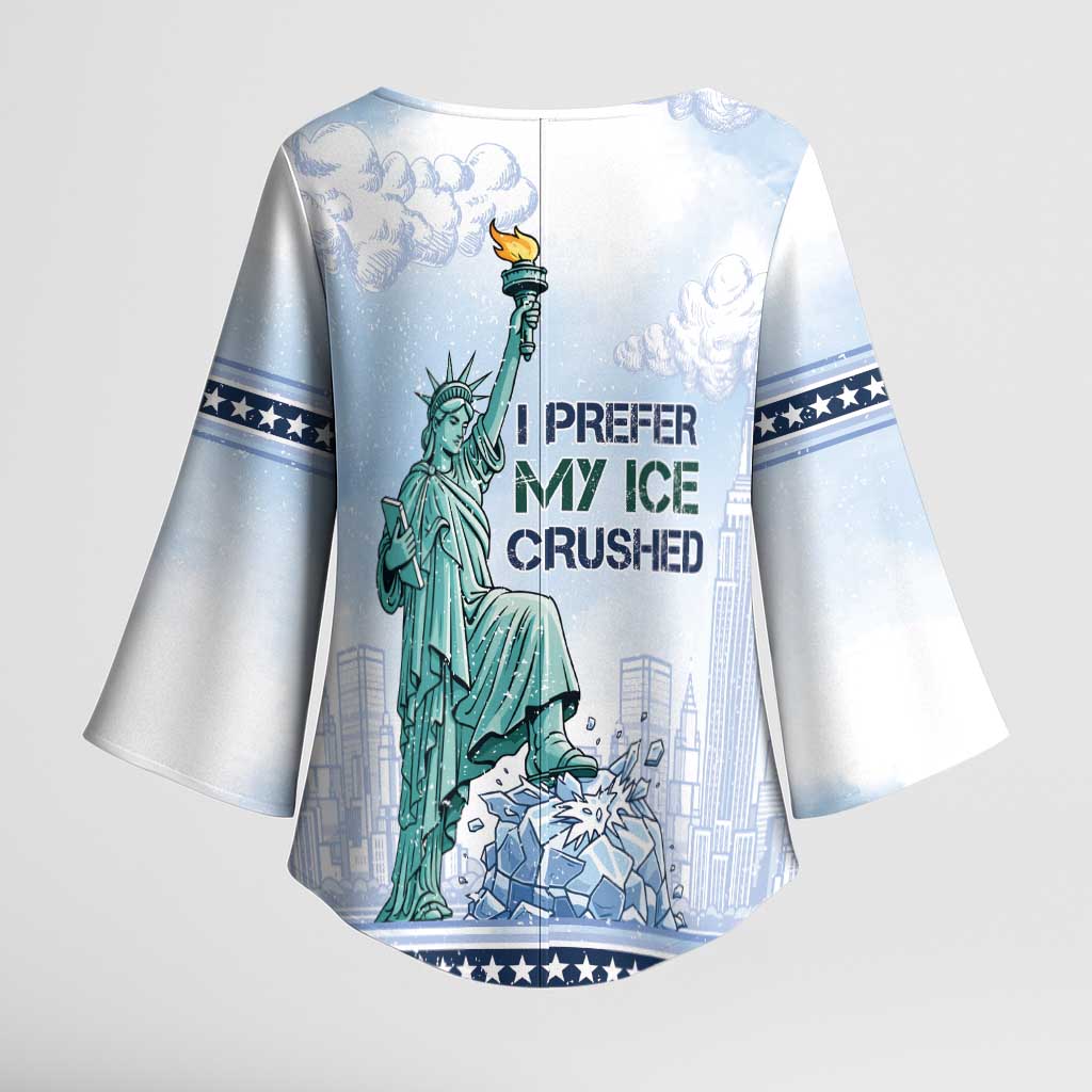 I Prefer My Ice Crushed Kimono Sleeve Blouse Retro Style