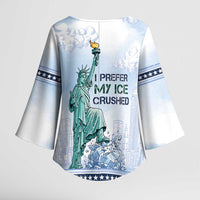 I Prefer My Ice Crushed Kimono Sleeve Blouse Retro Style
