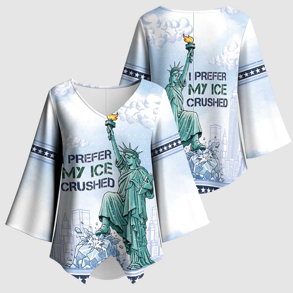 I Prefer My Ice Crushed Kimono Sleeve Blouse Retro Style