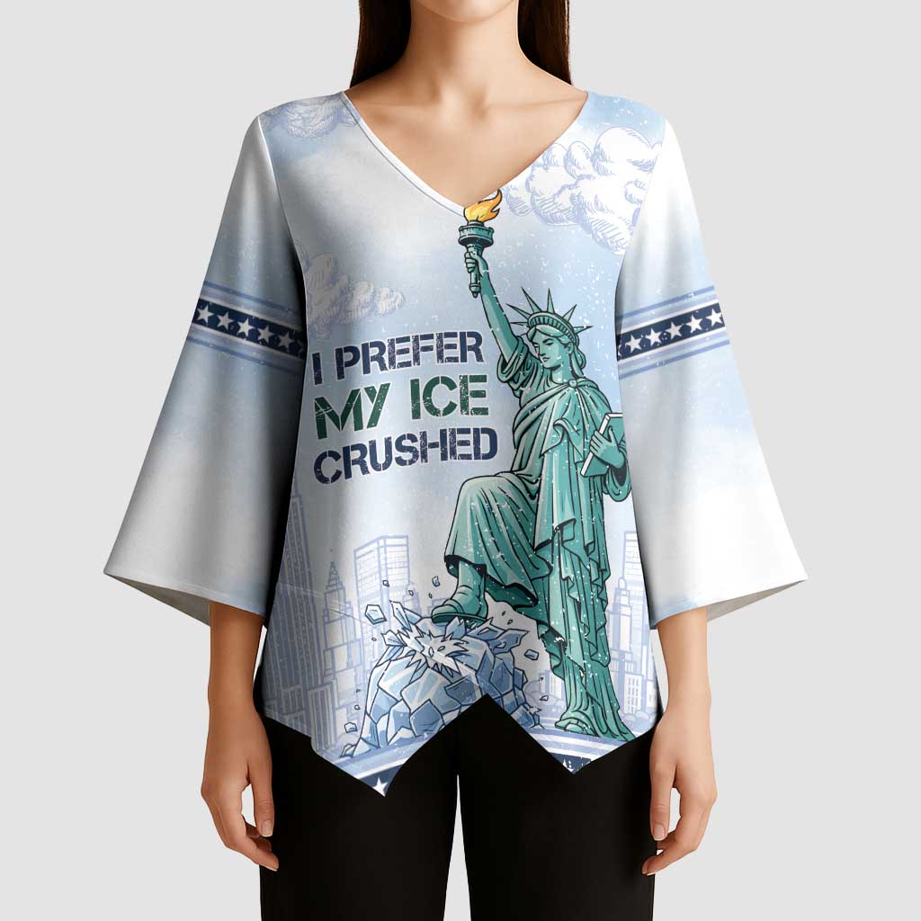 I Prefer My Ice Crushed Kimono Sleeve Blouse Retro Style