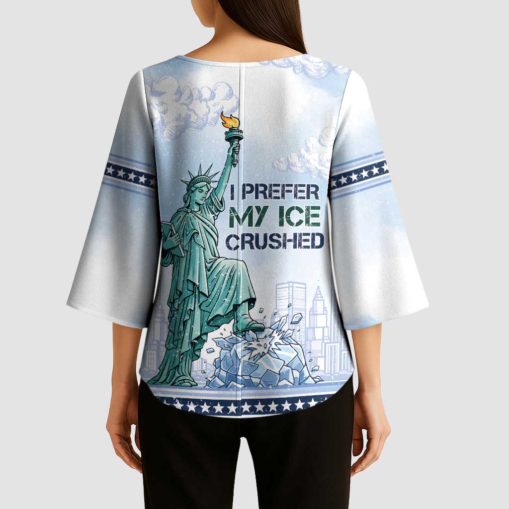 I Prefer My Ice Crushed Kimono Sleeve Blouse Retro Style
