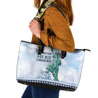 I Prefer My Ice Crushed Leather Tote Bag Retro Style