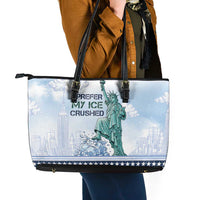 I Prefer My Ice Crushed Leather Tote Bag Retro Style