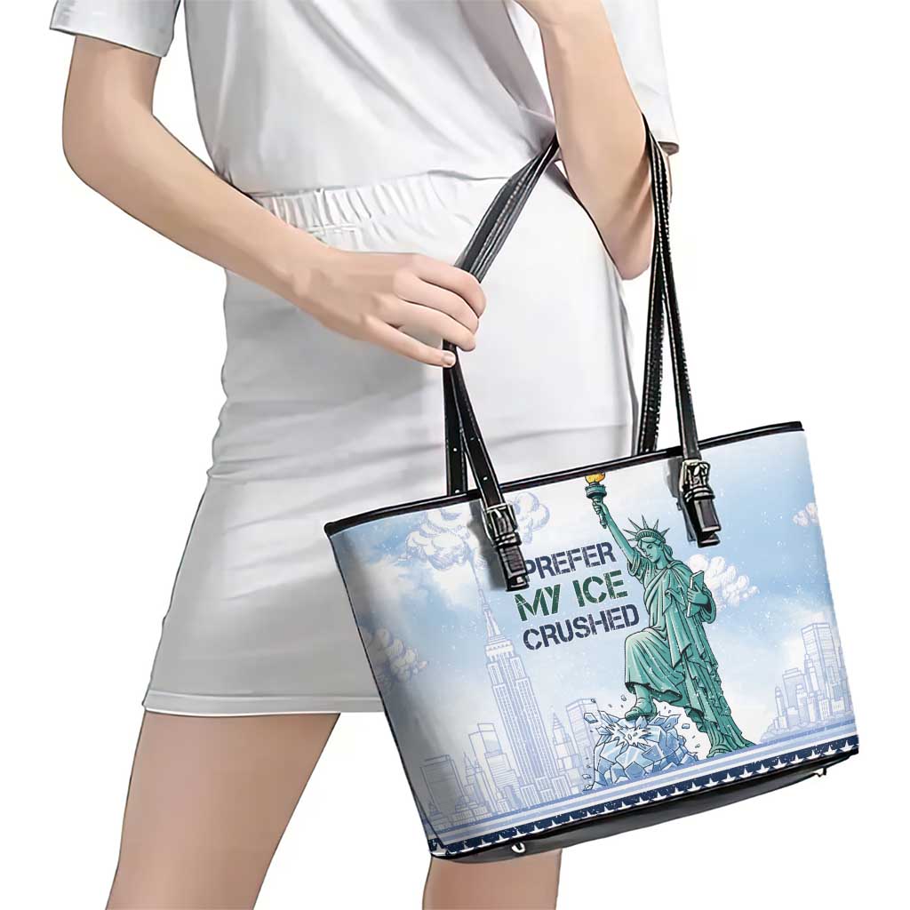 I Prefer My Ice Crushed Leather Tote Bag Retro Style