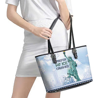 I Prefer My Ice Crushed Leather Tote Bag Retro Style