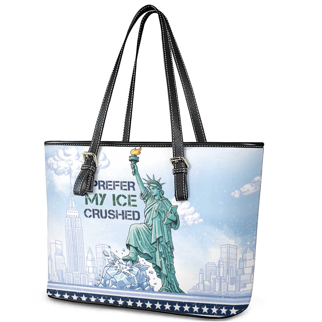 I Prefer My Ice Crushed Leather Tote Bag Retro Style