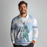 I Prefer My Ice Crushed Long Sleeve Polo Shirt Retro Style
