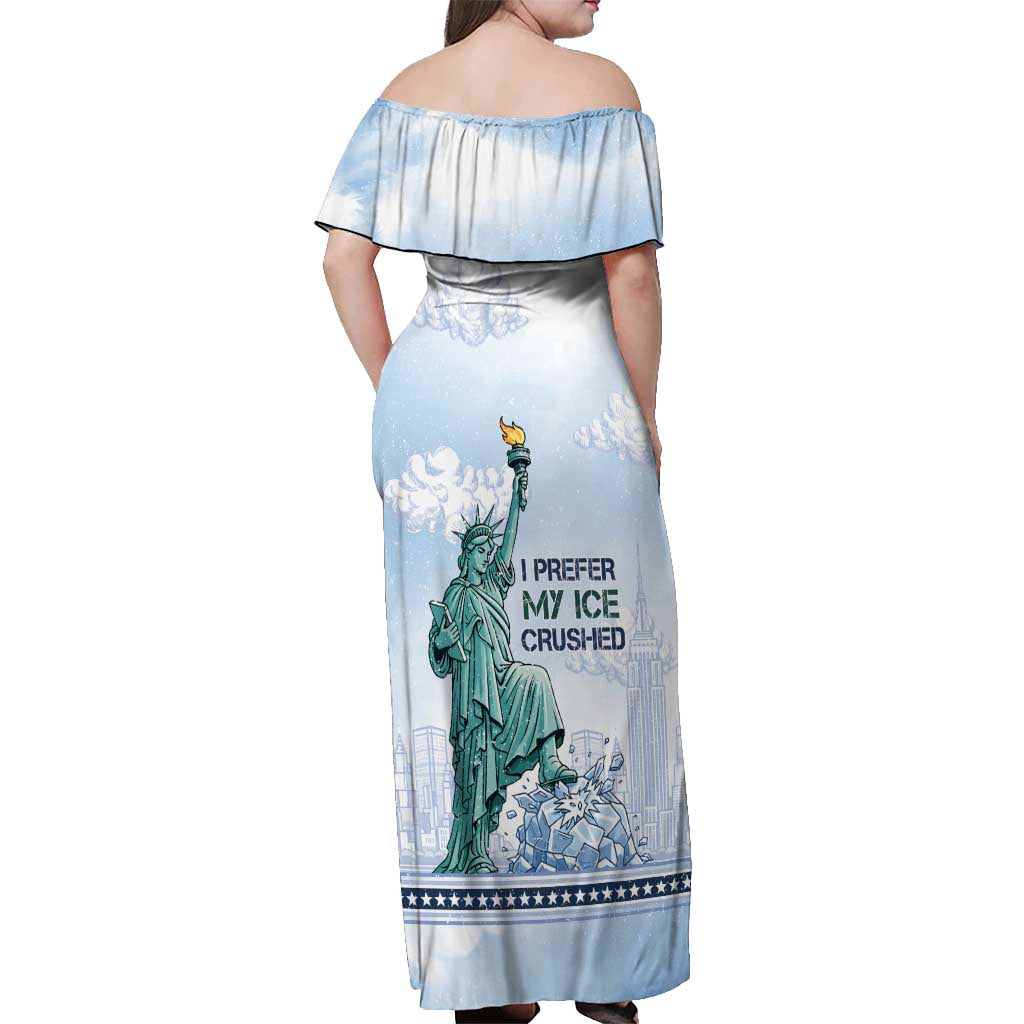 I Prefer My Ice Crushed Off Shoulder Maxi Dress Retro Style