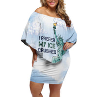 I Prefer My Ice Crushed Off Shoulder Short Dress Retro Style
