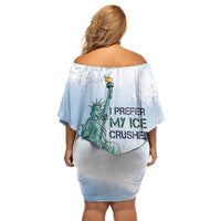 I Prefer My Ice Crushed Off Shoulder Short Dress Retro Style