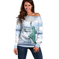 I Prefer My Ice Crushed Off Shoulder Sweater Retro Style