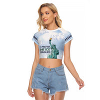 I Prefer My Ice Crushed Raglan Cropped T Shirt Retro Style
