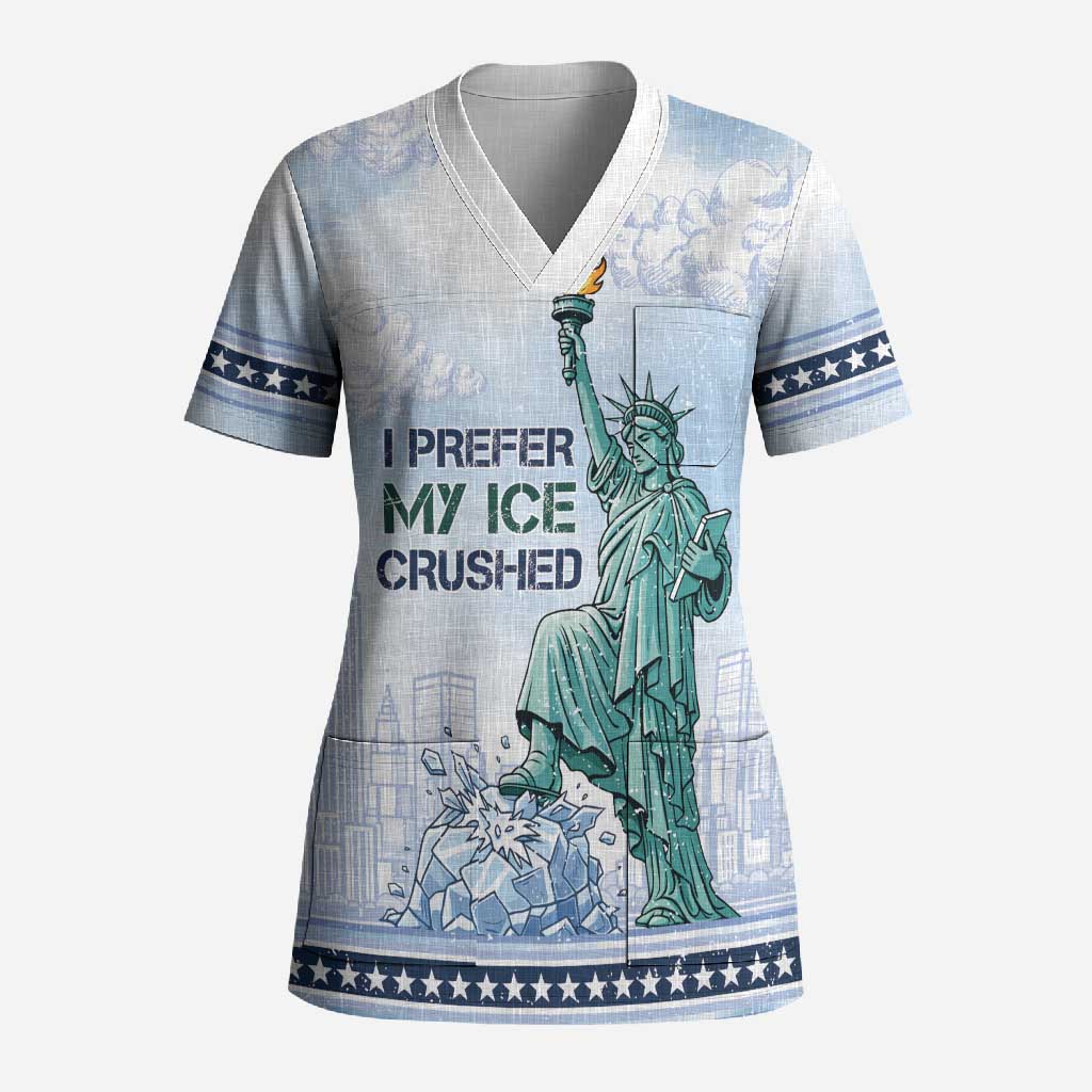 I Prefer My Ice Crushed Scrub Top Retro Style