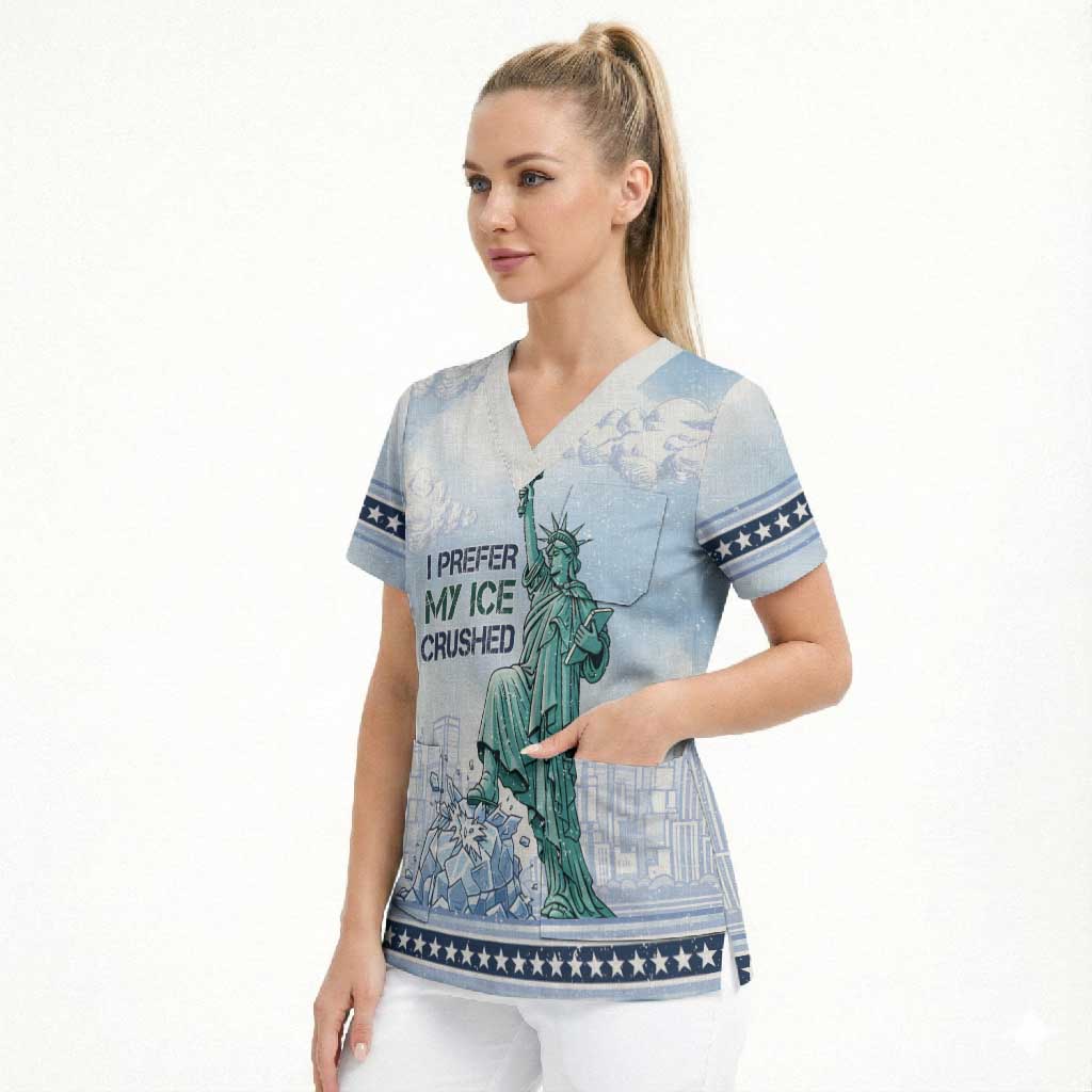 I Prefer My Ice Crushed Scrub Top Retro Style