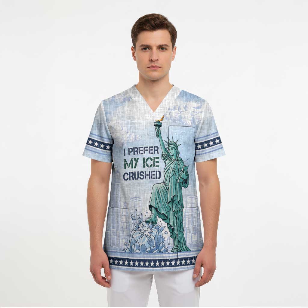 I Prefer My Ice Crushed Scrub Top Retro Style