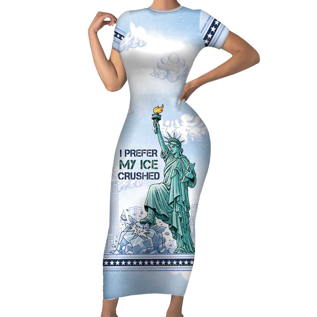 I Prefer My Ice Crushed Short Sleeve Bodycon Dress Retro Style
