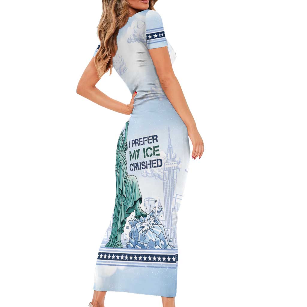 I Prefer My Ice Crushed Short Sleeve Bodycon Dress Retro Style