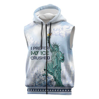 I Prefer My Ice Crushed Sleeveless Zip Hoodie Retro Style