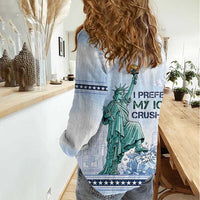 I Prefer My Ice Crushed Women Casual Shirt Retro Style