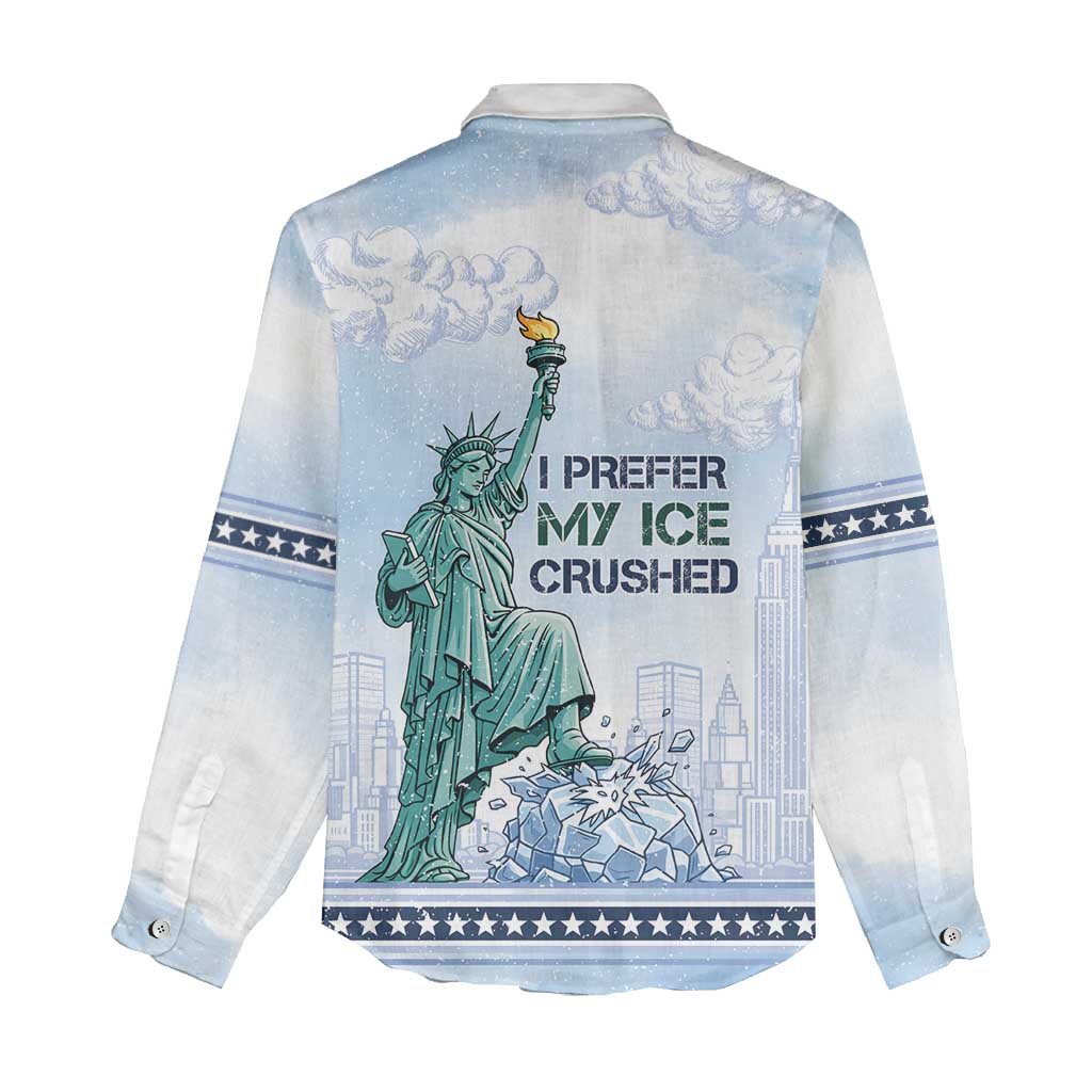 I Prefer My Ice Crushed Women Casual Shirt Retro Style