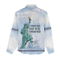 I Prefer My Ice Crushed Women Casual Shirt Retro Style