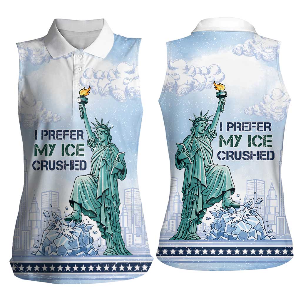 I Prefer My Ice Crushed Women Sleeveless Polo Shirt Retro Style