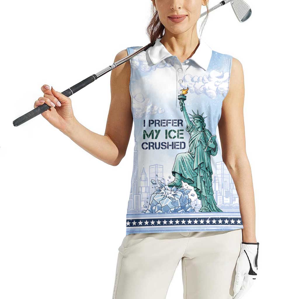 I Prefer My Ice Crushed Women Sleeveless Polo Shirt Retro Style