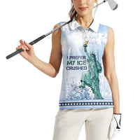 I Prefer My Ice Crushed Women Sleeveless Polo Shirt Retro Style